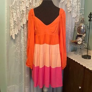 KOKO & MASON Color block Mini Dress Sz L